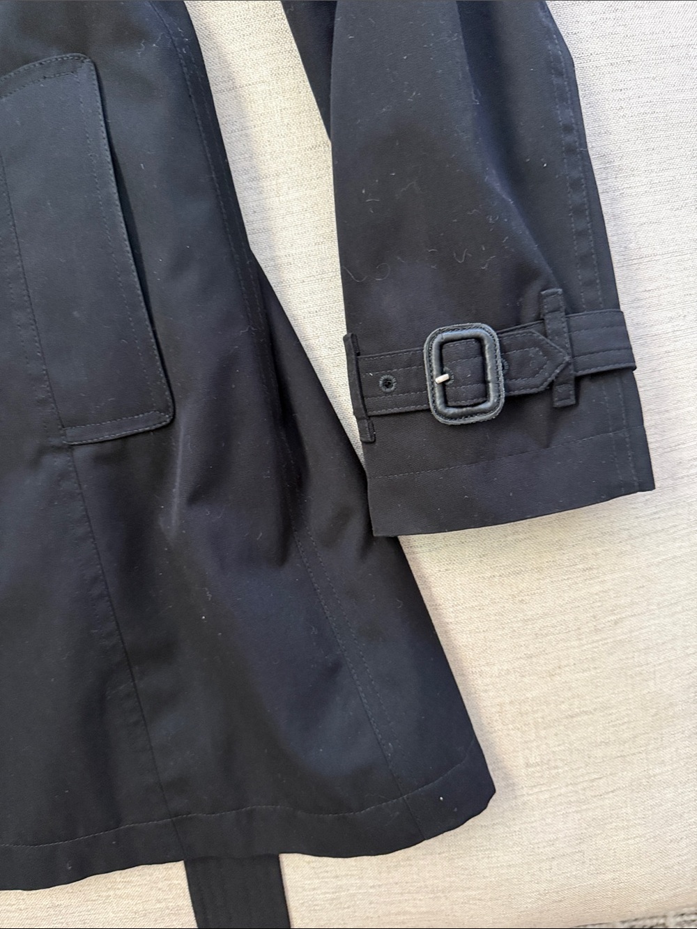 Burberry Women’s Black Double-Breasted Trench Coat - Picture 6 of 11
